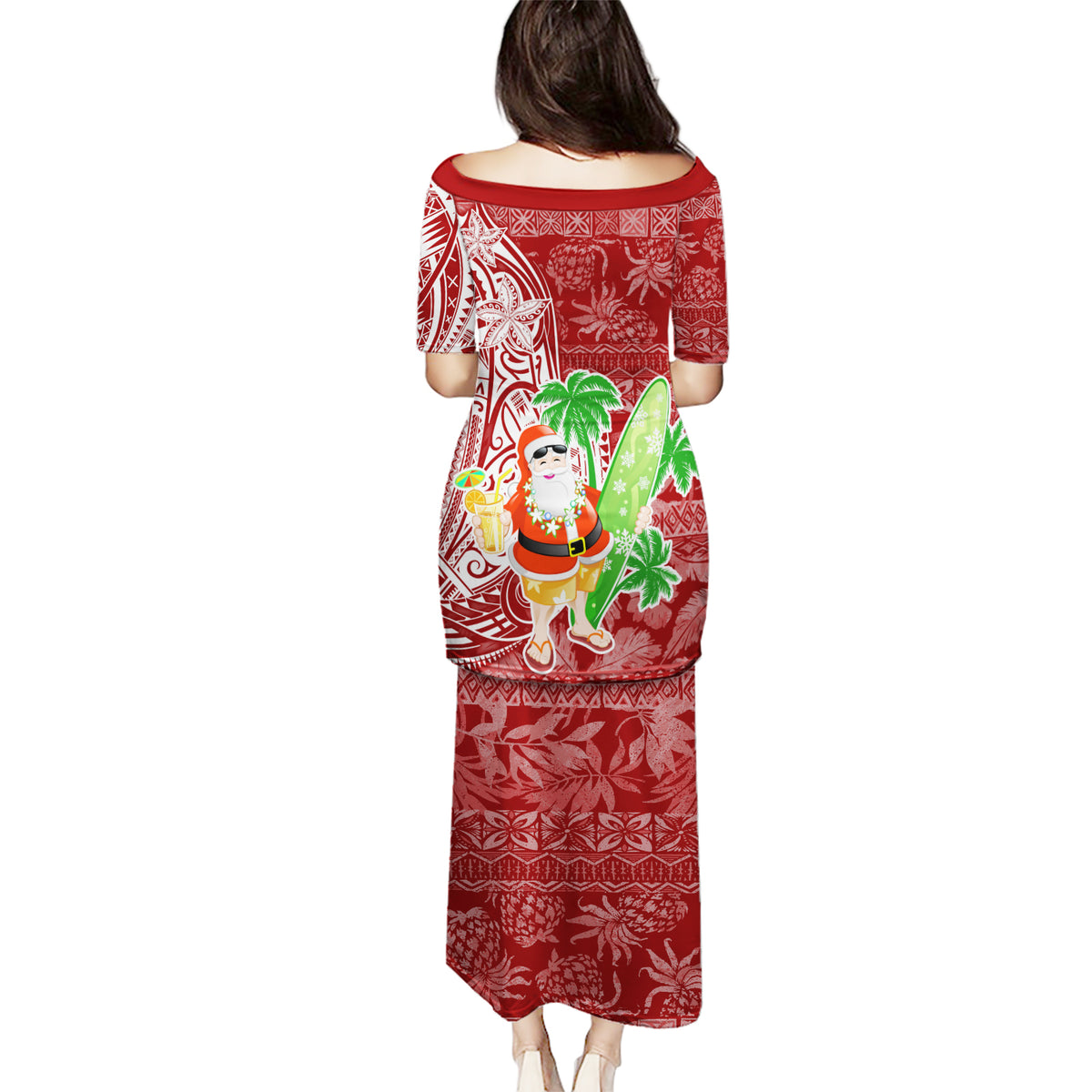 Hawaii Christmas Mele Kalikimaka Puletasi Santa Claus LT7 - Polynesian Pride