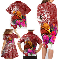 Papua New Guinea Christmas Family Matching Long Sleeve Bodycon Dress and Hawaiian Shirt Bird-of-Paradise Special LT7 - Polynesian Pride