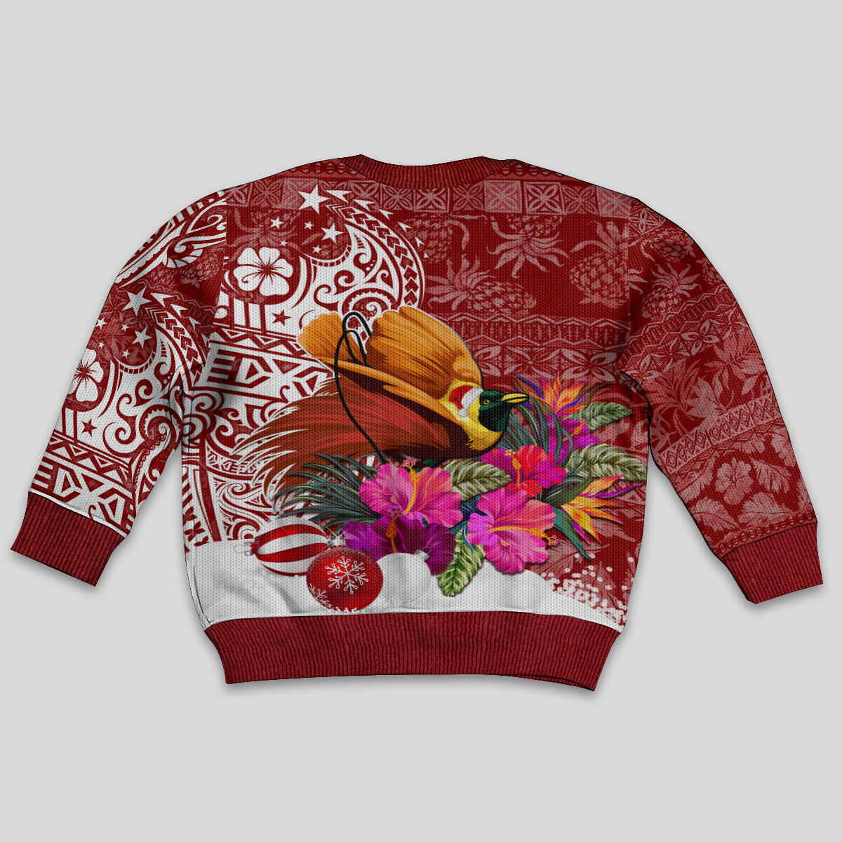 Papua New Guinea Christmas Kid Ugly Christmas Sweater Bird-of-Paradise Special LT7 - Polynesian Pride