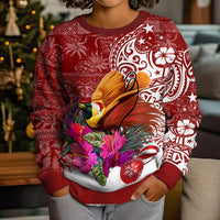 Papua New Guinea Christmas Kid Ugly Christmas Sweater Bird-of-Paradise Special LT7 - Polynesian Pride