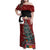 Personalised New Zealand Maori Christmas Family Matching Off Shoulder Maxi Dress and Hawaiian Shirt Xmas Fern Mix Kowhawhai