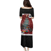 Personalised New Zealand Maori Christmas Family Matching Puletasi and Hawaiian Shirt Xmas Fern Mix Kowhawhai