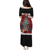 Personalised New Zealand Maori Christmas Puletasi Xmas Fern Mix Kowhawhai