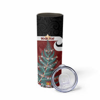 Personalised New Zealand Maori Christmas Skinny Tumbler Xmas Fern Mix Kowhawhai LT7 - Polynesian Pride