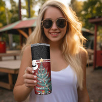 Personalised New Zealand Maori Christmas Skinny Tumbler Xmas Fern Mix Kowhawhai LT7 - Polynesian Pride