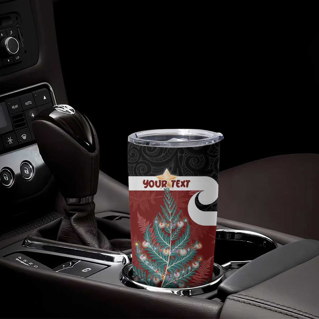 Personalised New Zealand Maori Christmas Tumbler Cup Xmas Fern Mix Kowhawhai