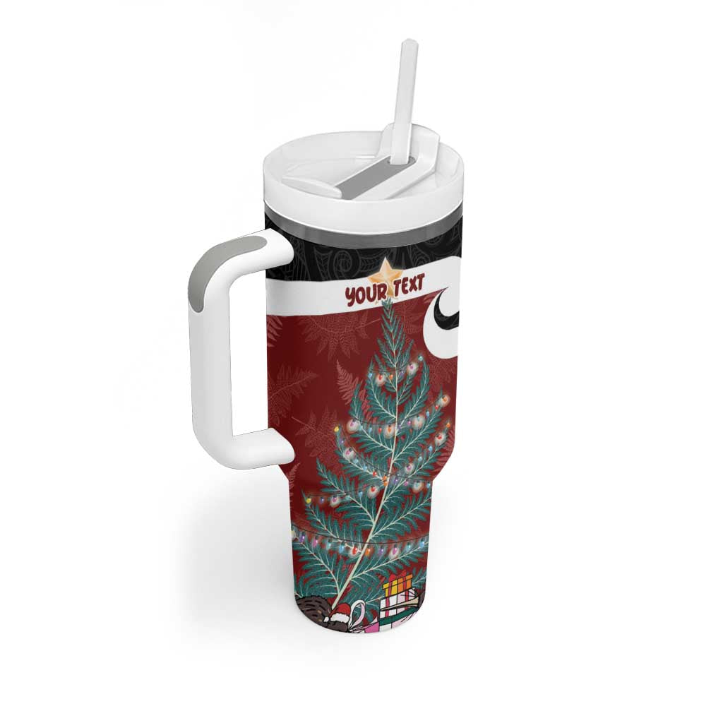 Personalised New Zealand Maori Christmas Tumbler With Handle Xmas Fern Mix Kowhawhai LT7 - Polynesian Pride
