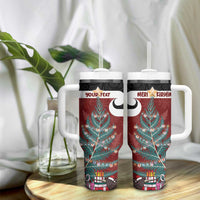 Personalised New Zealand Maori Christmas Tumbler With Handle Xmas Fern Mix Kowhawhai LT7 - Polynesian Pride