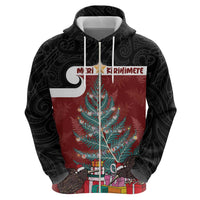 Personalised New Zealand Maori Christmas Zip Hoodie Xmas Fern Mix Kowhawhai LT7 - Polynesian Pride