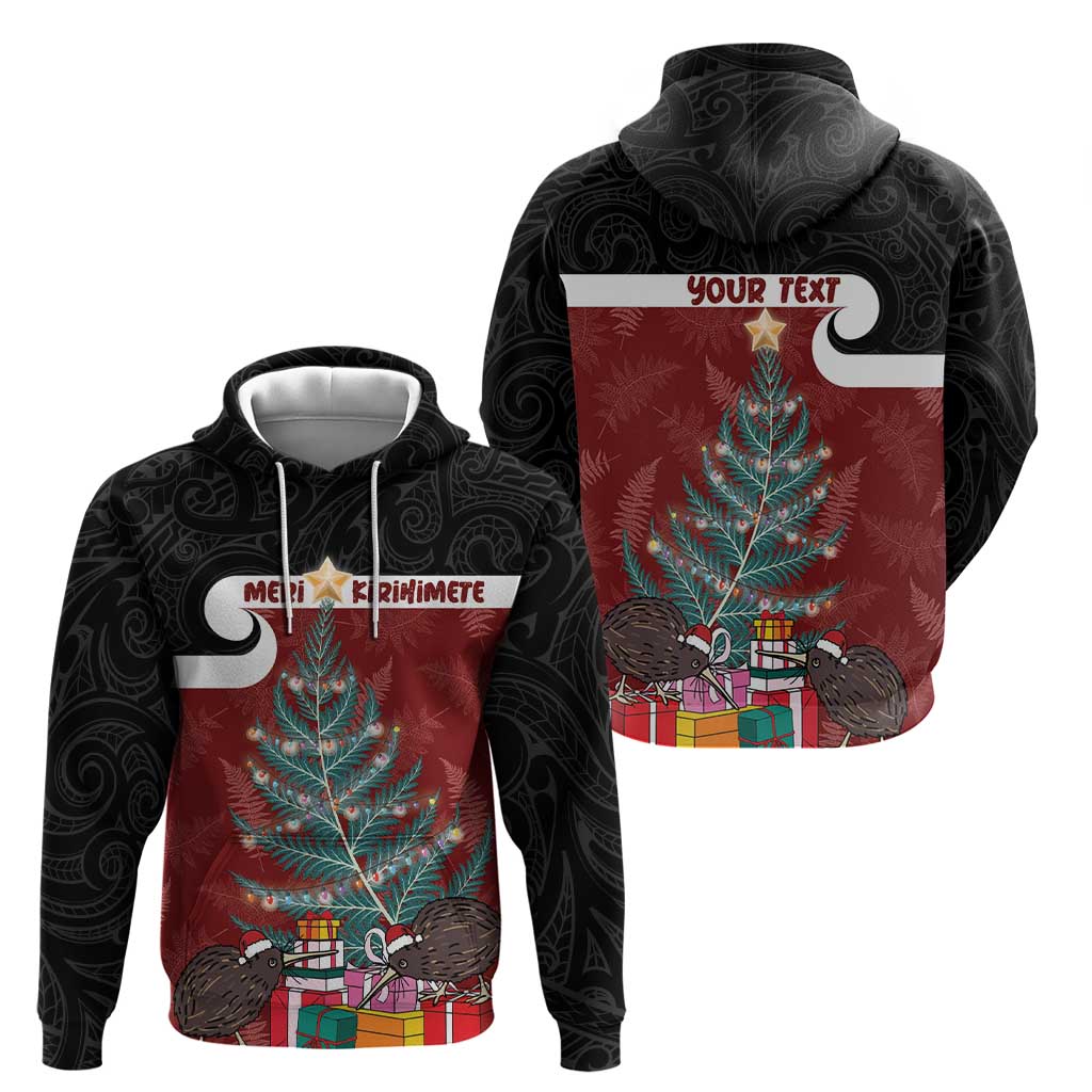 Personalised New Zealand Maori Christmas Zip Hoodie Xmas Fern Mix Kowhawhai LT7 - Polynesian Pride