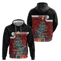 Personalised New Zealand Maori Christmas Zip Hoodie Xmas Fern Mix Kowhawhai LT7 - Polynesian Pride