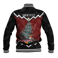 Personalised New Zealand Christmas Baseball Jacket Xmas Fern and Kiwi Birds