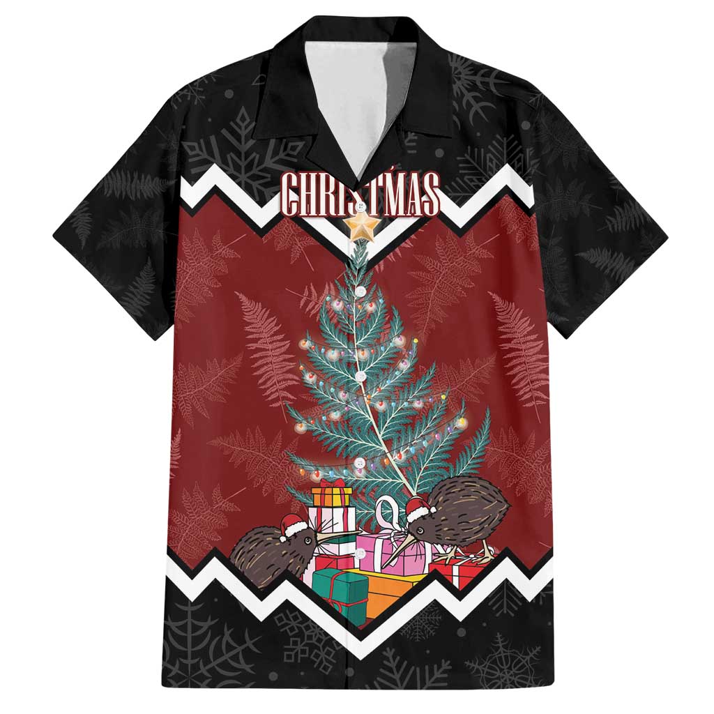 Personalised New Zealand Christmas Family Matching Puletasi and Hawaiian Shirt Xmas Fern and Kiwi Birds