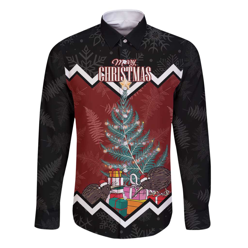 Personalised New Zealand Christmas Family Matching Short Sleeve Bodycon Dress and Hawaiian Shirt Xmas Fern and Kiwi Birds