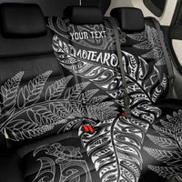 Aotearoa Personalized Lawn Bowls Maori Back Car Seat Cover New Zealand Black Tribal Silver Fern - Polynesian Pride