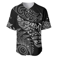 Aotearoa Personalized Lawn Bowls Maori Baseball Jersey New Zealand Black Tribal Silver Fern - Polynesian Pride