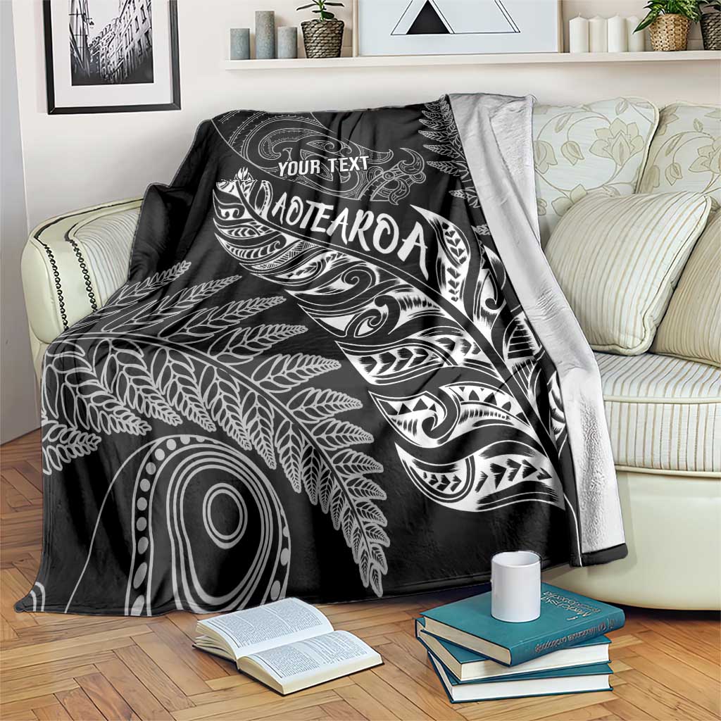 Aotearoa Personalized Lawn Bowls Maori Blanket New Zealand Black Tribal Silver Fern - Polynesian Pride
