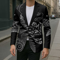Aotearoa Personalized Lawn Bowls Maori Blazer New Zealand Black Tribal Silver Fern - Polynesian Pride