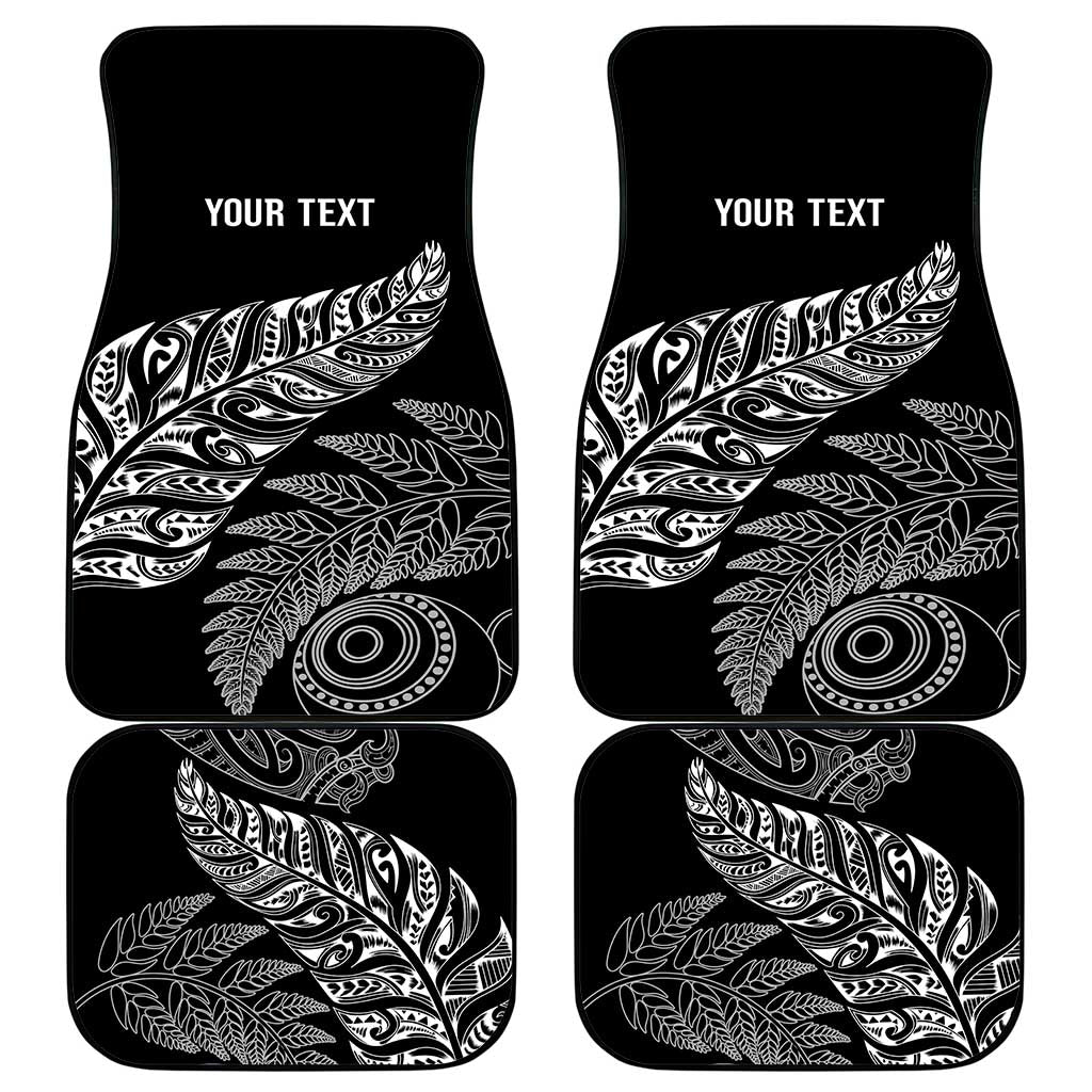 Aotearoa Personalized Lawn Bowls Maori Car Mats New Zealand Black Tribal Silver Fern - Polynesian Pride