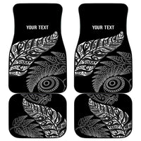 Aotearoa Personalized Lawn Bowls Maori Car Mats New Zealand Black Tribal Silver Fern - Polynesian Pride
