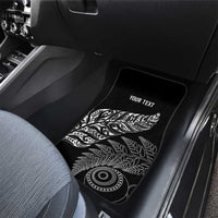 Aotearoa Personalized Lawn Bowls Maori Car Mats New Zealand Black Tribal Silver Fern - Polynesian Pride