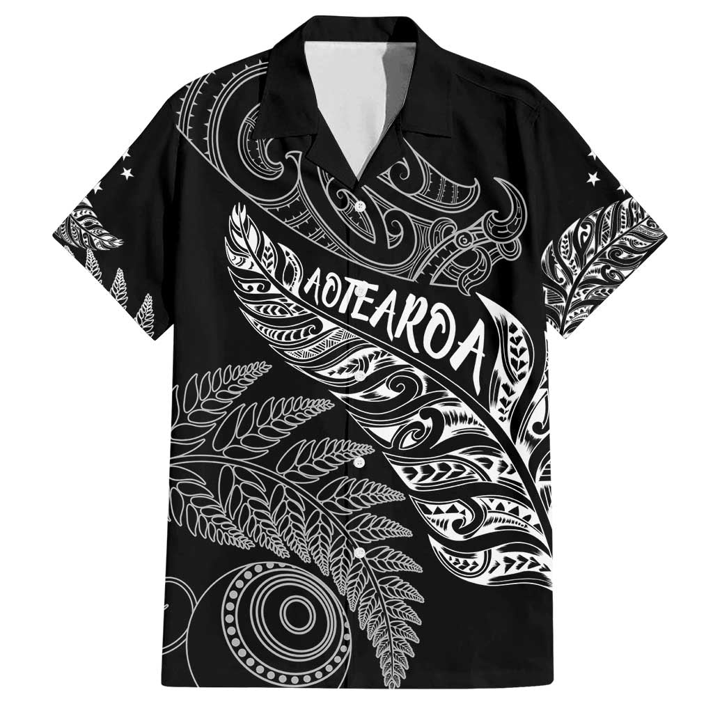 Aotearoa Personalized Lawn Bowls Maori Family Matching Tank Maxi Dress and Hawaiian Shirt New Zealand Black Tribal Silver Fern - Polynesian Pride