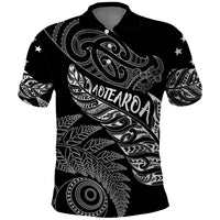 Aotearoa Personalized Lawn Bowls Maori Polo Shirt New Zealand Black Tribal Silver Fern - Polynesian Pride