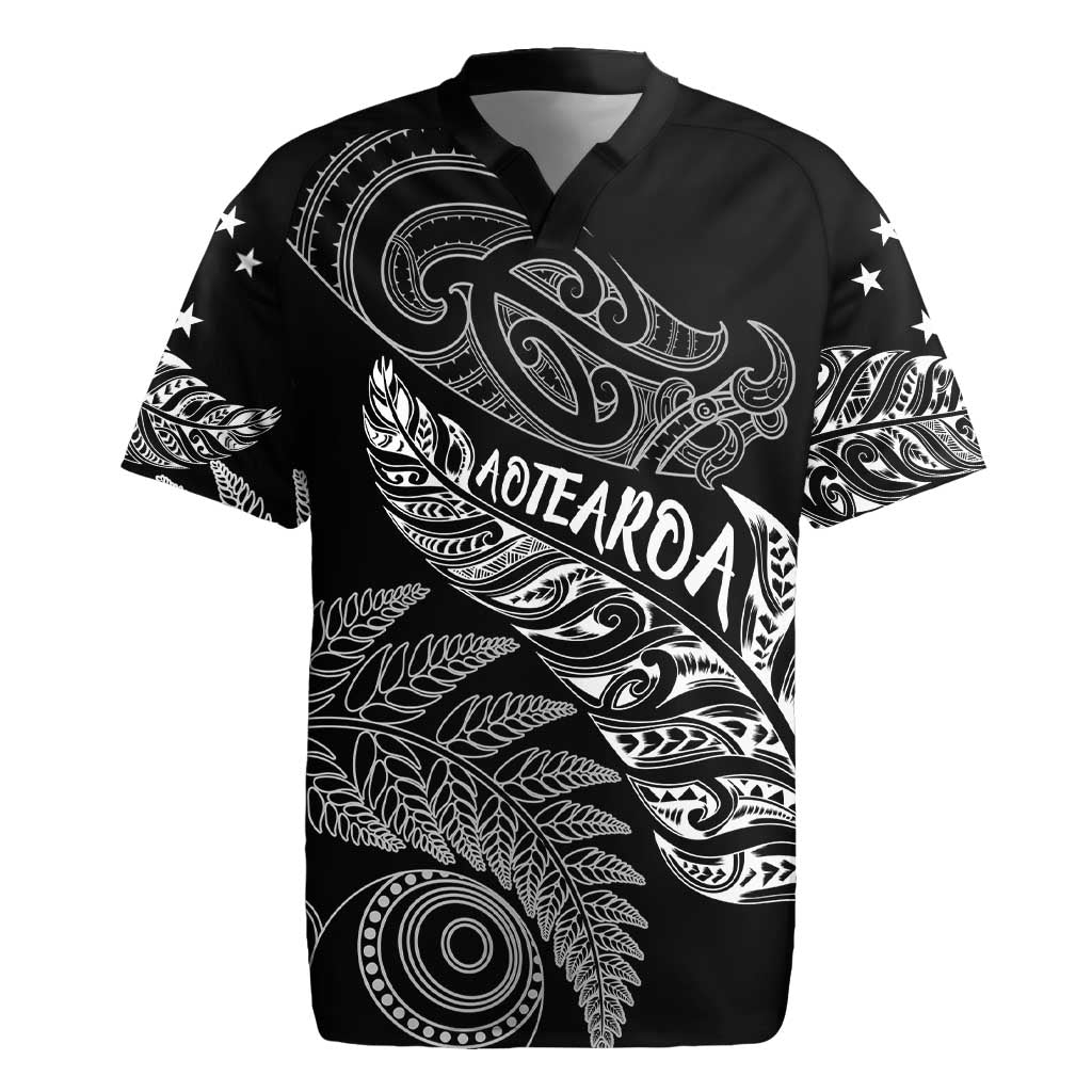 Aotearoa Personalized Lawn Bowls Maori Rugby Jersey New Zealand Black Tribal Silver Fern - Polynesian Pride