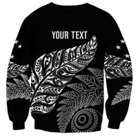 Aotearoa Personalized Lawn Bowls Maori Sweatshirt New Zealand Black Tribal Silver Fern - Polynesian Pride
