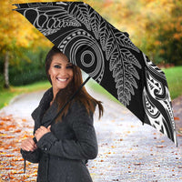 Aotearoa Personalized Lawn Bowls Maori Umbrella New Zealand Black Tribal Silver Fern - Polynesian Pride
