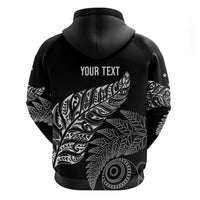 Aotearoa Personalized Lawn Bowls Maori Zip Hoodie New Zealand Black Tribal Silver Fern - Polynesian Pride
