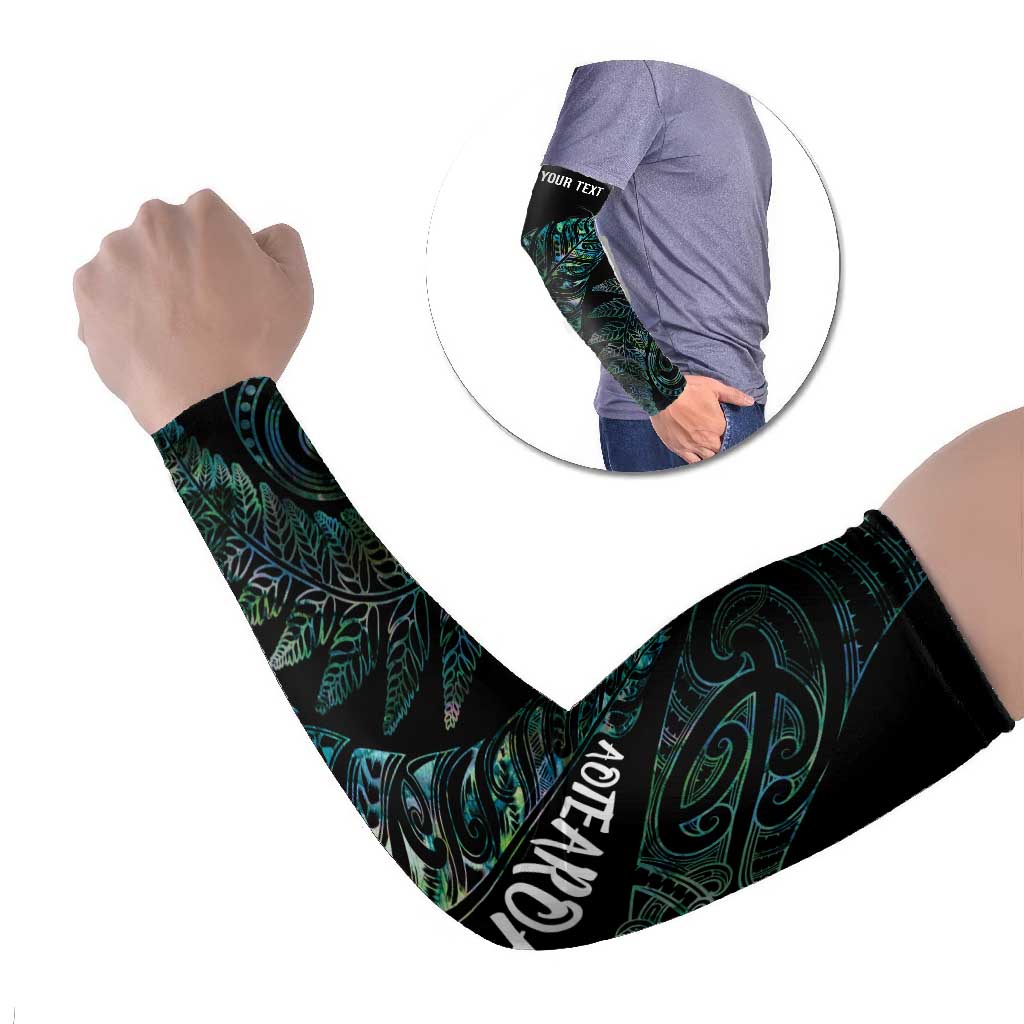 Aotearoa Personalized Lawn Bowls Maori Arm Sleeves New Zealand Paua Shell Tribal Silver Fern - Polynesian Pride