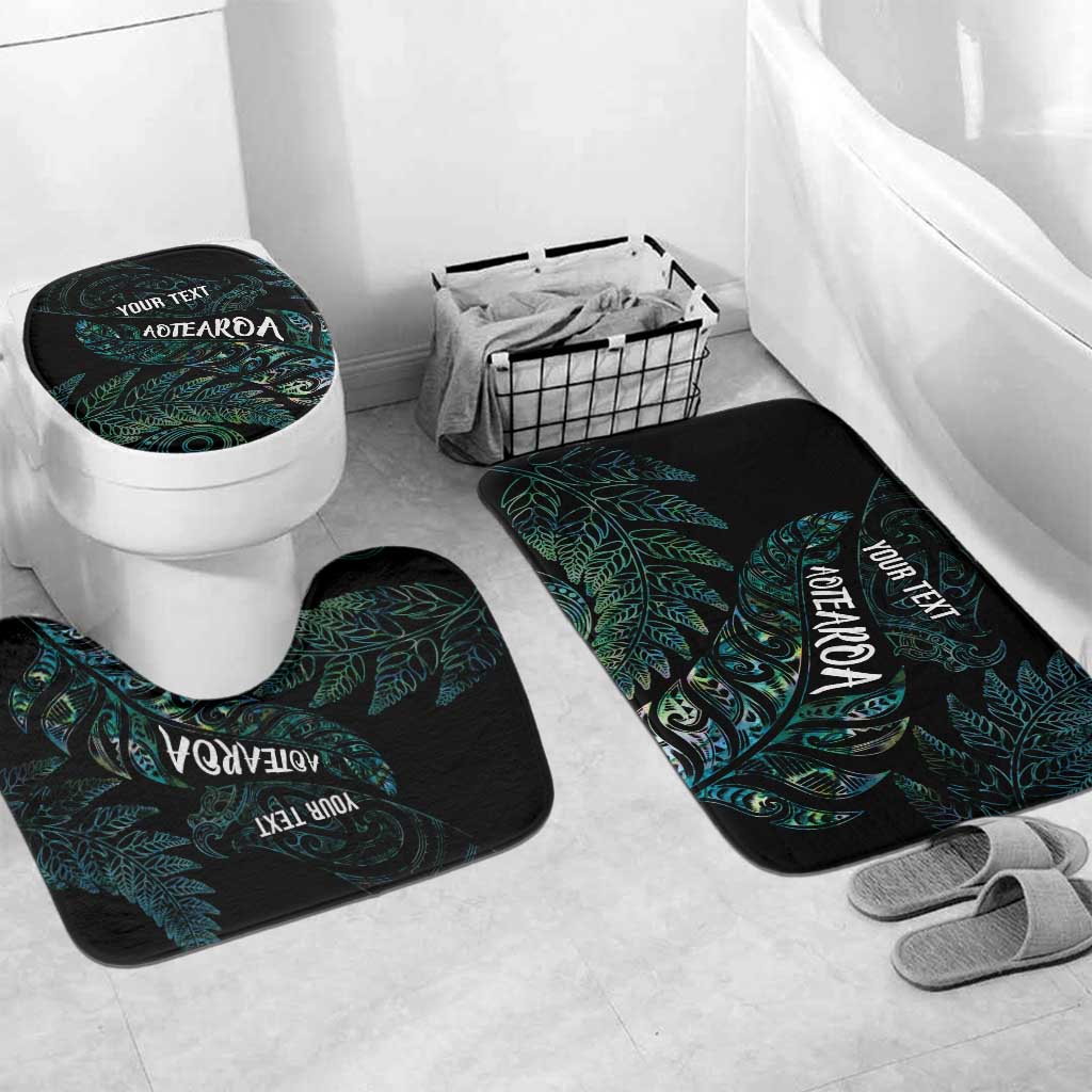 Aotearoa Personalized Lawn Bowls Maori Bathroom Set New Zealand Paua Shell Tribal Silver Fern - Polynesian Pride