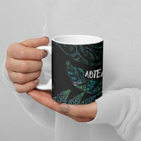 Aotearoa Personalized Lawn Bowls Maori Ceramic Mug New Zealand Paua Shell Tribal Silver Fern - Polynesian Pride