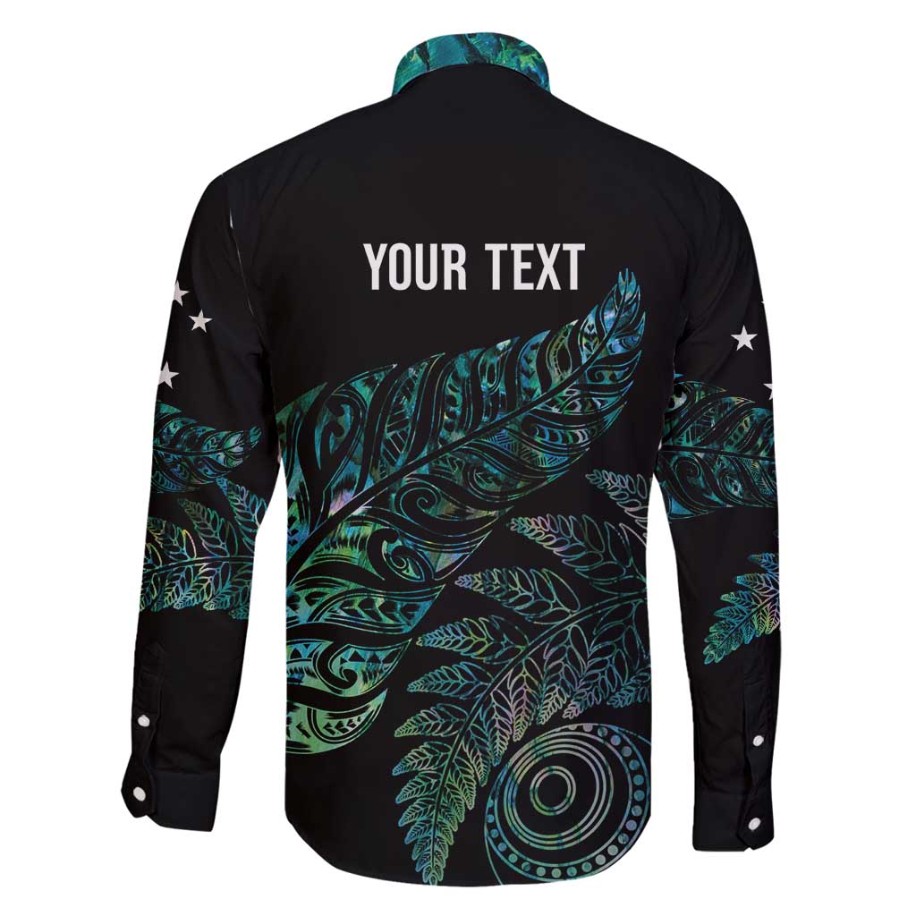 Aotearoa Personalized Lawn Bowls Maori Family Matching Long Sleeve Bodycon Dress and Hawaiian Shirt New Zealand Paua Shell Tribal Silver Fern - Polynesian Pride