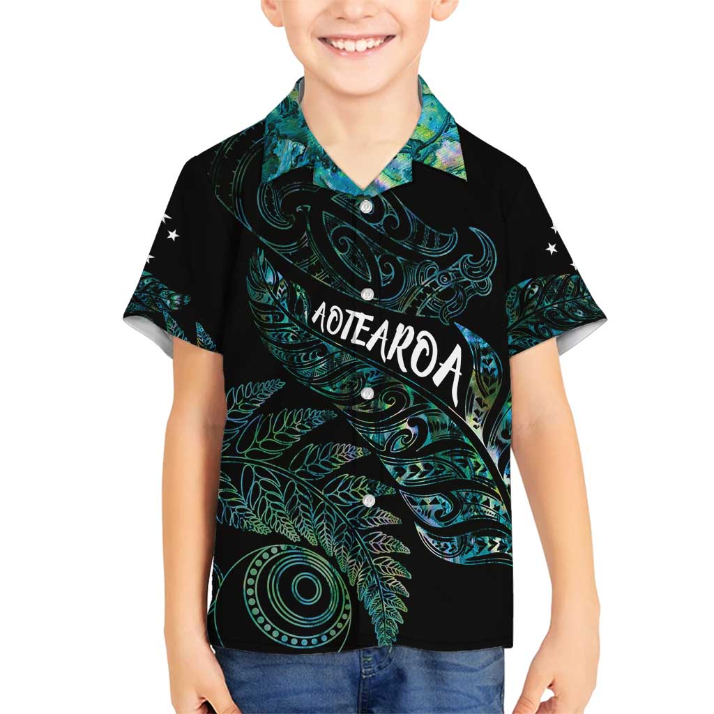 Aotearoa Personalized Lawn Bowls Maori Family Matching Long Sleeve Bodycon Dress and Hawaiian Shirt New Zealand Paua Shell Tribal Silver Fern - Polynesian Pride