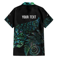 Aotearoa Personalized Lawn Bowls Maori Family Matching Off The Shoulder Long Sleeve Dress and Hawaiian Shirt New Zealand Paua Shell Tribal Silver Fern - Polynesian Pride