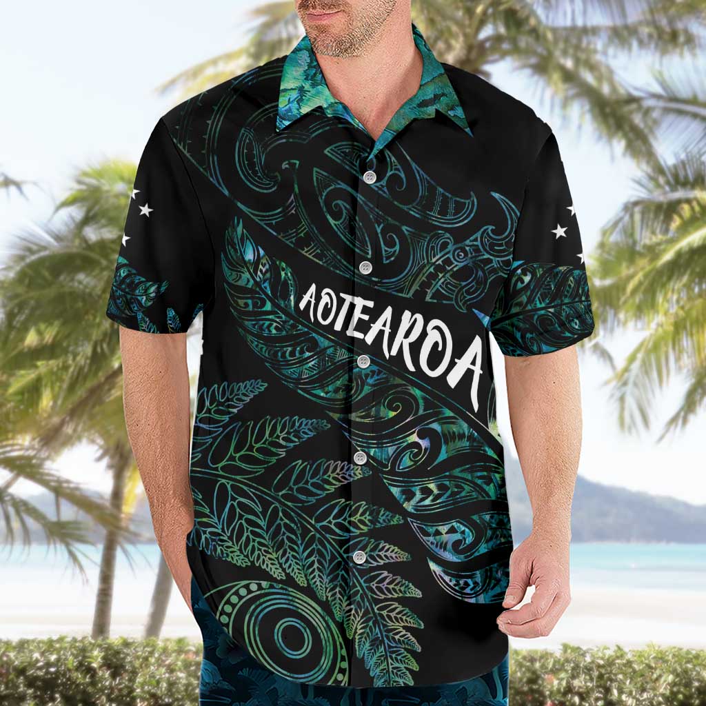 Aotearoa Personalized Lawn Bowls Maori Hawaiian Shirt New Zealand Paua Shell Tribal Silver Fern - Polynesian Pride