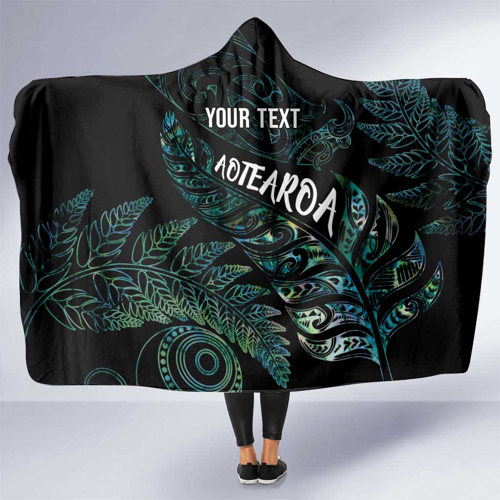 Aotearoa Personalized Lawn Bowls Maori Hooded Blanket New Zealand Paua Shell Tribal Silver Fern - Polynesian Pride