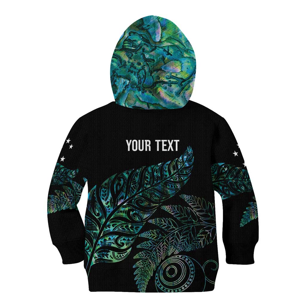 Aotearoa Personalized Lawn Bowls Maori Kid Hoodie New Zealand Paua Shell Tribal Silver Fern - Polynesian Pride