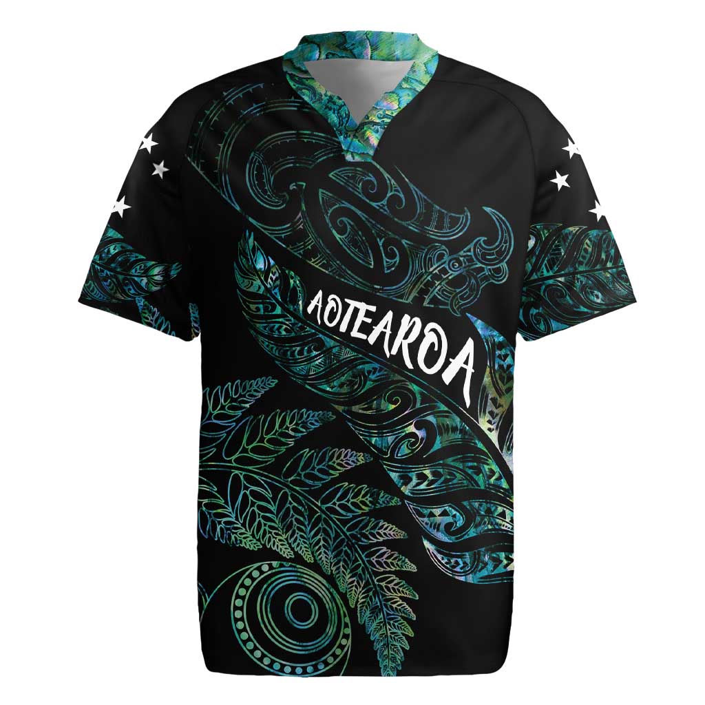 Aotearoa Personalized Lawn Bowls Maori Rugby Jersey New Zealand Paua Shell Tribal Silver Fern - Polynesian Pride