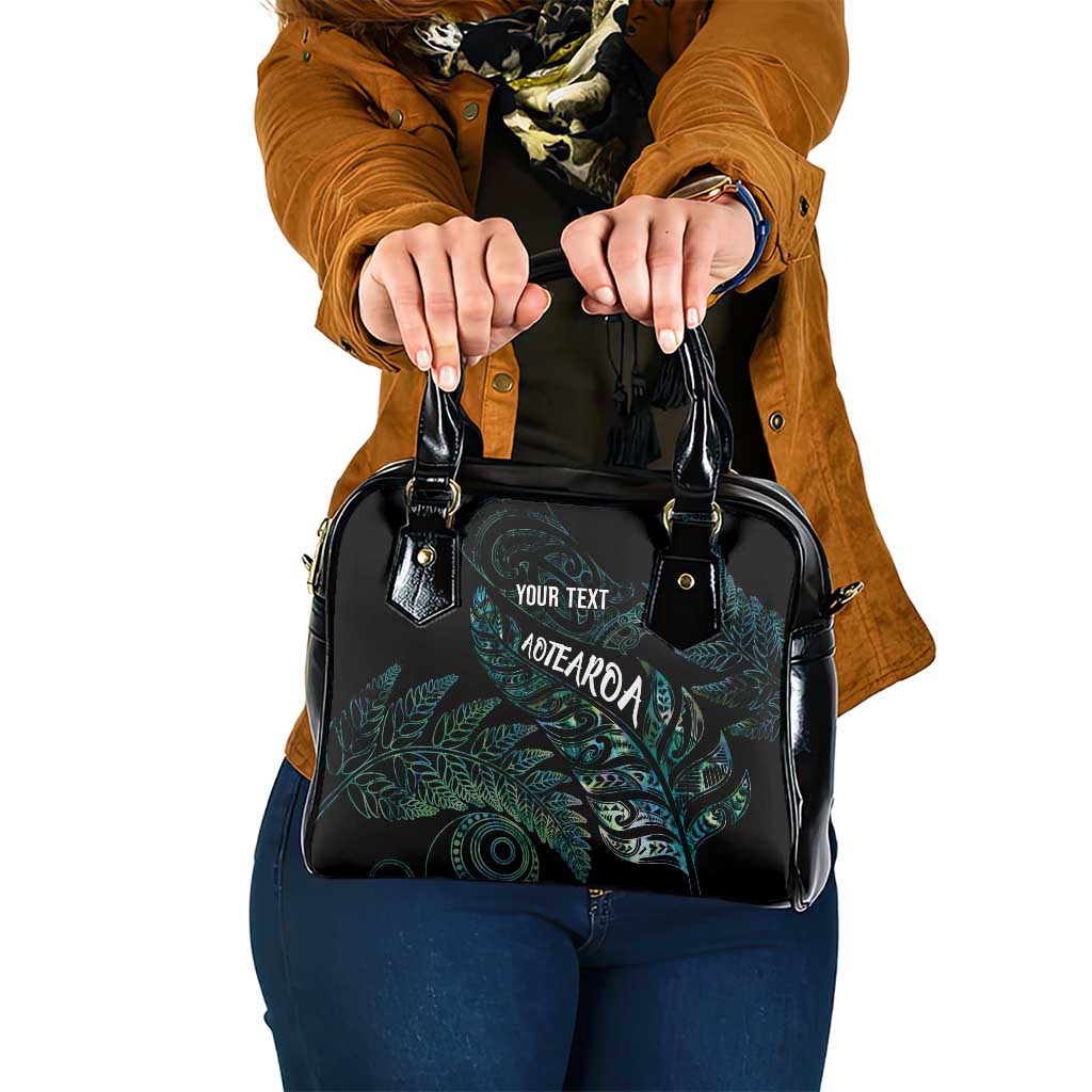 Aotearoa Personalized Lawn Bowls Maori Shoulder Handbag New Zealand Paua Shell Tribal Silver Fern - Polynesian Pride