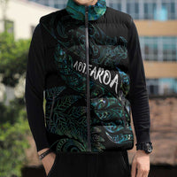 Aotearoa Personalized Lawn Bowls Maori Sleeveless Puffer Jacket New Zealand Paua Shell Tribal Silver Fern - Polynesian Pride