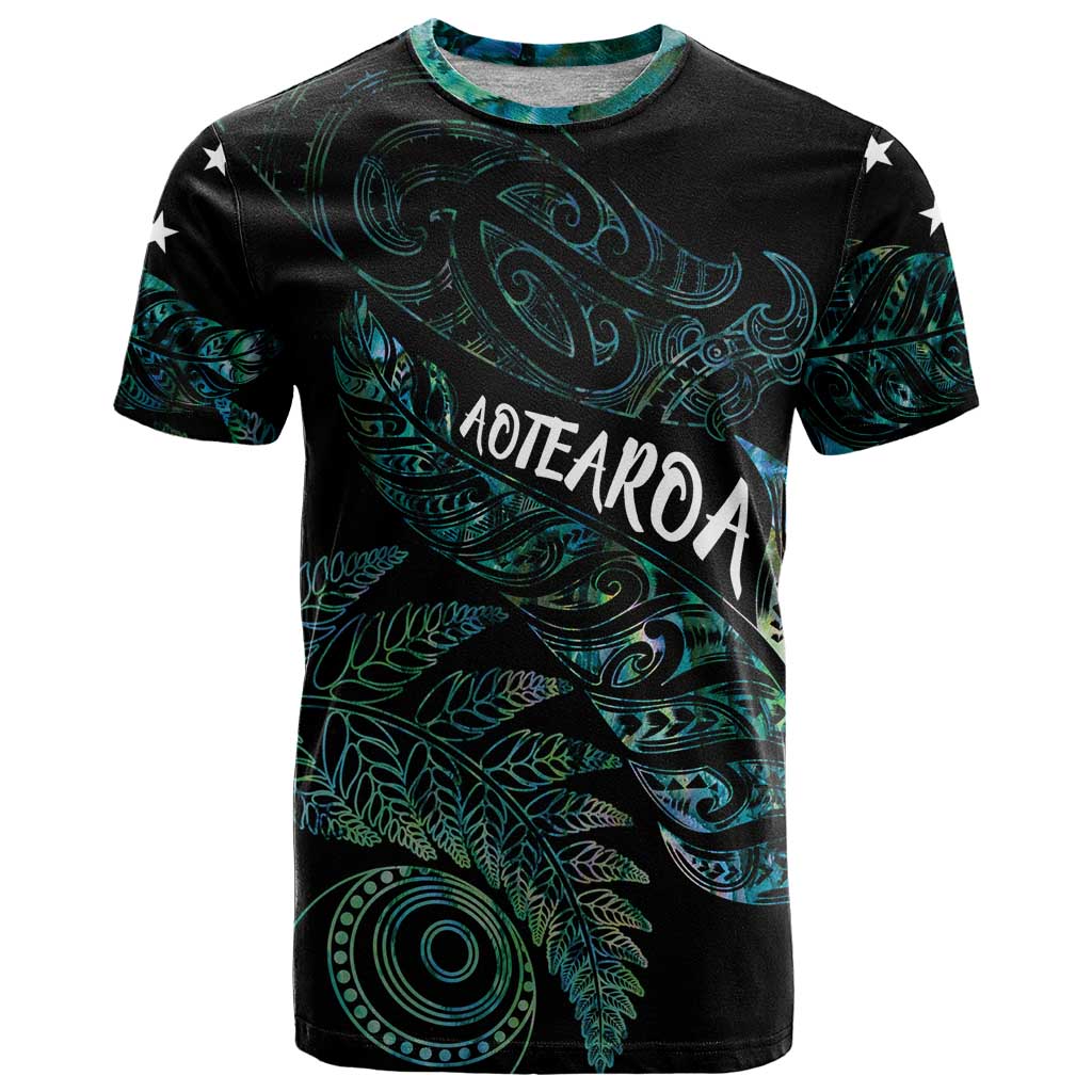 Aotearoa Personalized Lawn Bowls Maori T Shirt New Zealand Paua Shell Tribal Silver Fern - Polynesian Pride