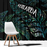 Aotearoa Personalized Lawn Bowls Maori Window Curtain New Zealand Paua Shell Tribal Silver Fern - Polynesian Pride