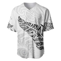 Aotearoa Personalized Lawn Bowls Maori Baseball Jersey New Zealand White Tribal Silver Fern - Polynesian Pride