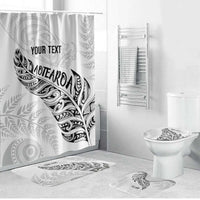 Aotearoa Personalized Lawn Bowls Maori Bathroom Set New Zealand White Tribal Silver Fern - Polynesian Pride