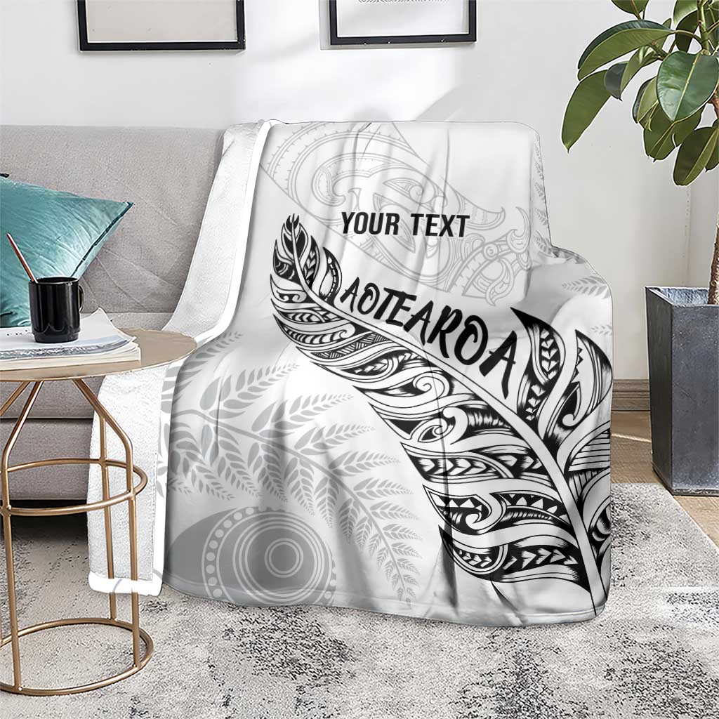 Aotearoa Personalized Lawn Bowls Maori Blanket New Zealand White Tribal Silver Fern - Polynesian Pride
