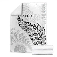 Aotearoa Personalized Lawn Bowls Maori Blanket New Zealand White Tribal Silver Fern - Polynesian Pride