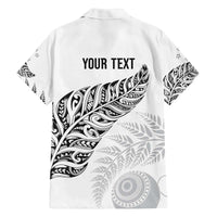 Aotearoa Personalized Lawn Bowls Maori Family Matching Off The Shoulder Long Sleeve Dress and Hawaiian Shirt New Zealand White Tribal Silver Fern - Polynesian Pride